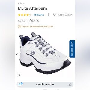 Skechers Sport Mens E’Lite Afterburn White and Navy Sneakers 12